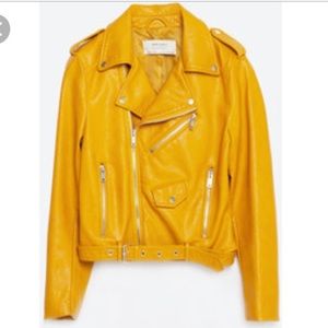 Zara Mustard Leather Jacket